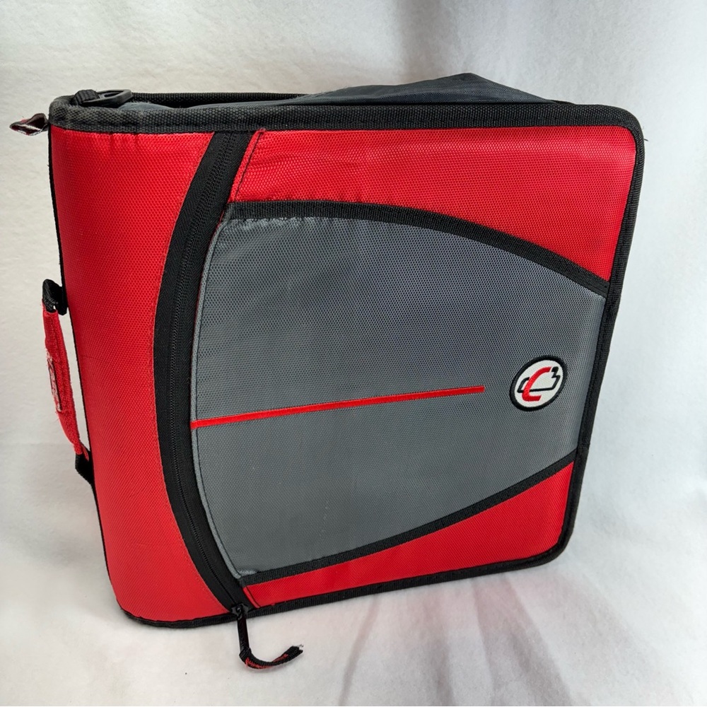 Case It School Binder Red Large‎ Zippered w/ Carrying Handle